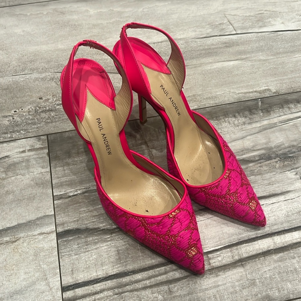 Paul Andrew hot pink heels